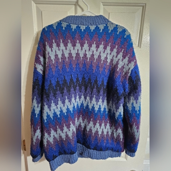 Vintage Talmage Women Button Up Lined Cardigan Sweater X-Large Purple Ski Preppy - Picture 3 of 7